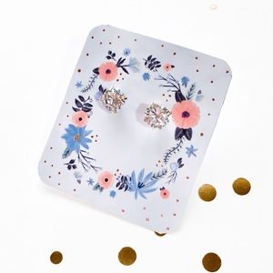 Cubic Zirconia Clear Round Stud Earrings